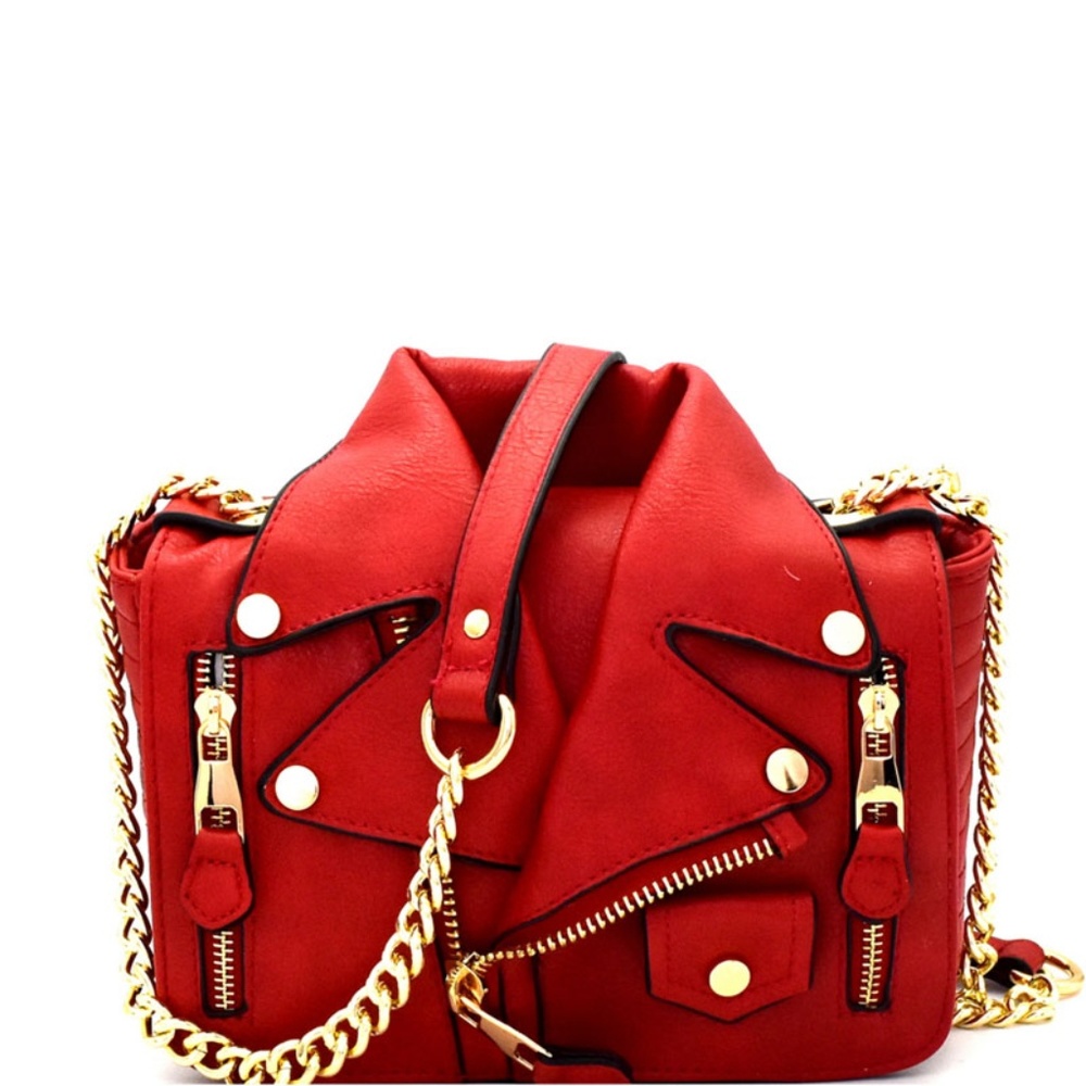 MOTO JACKET DESIGN UNIQUE CHAIN SHOULDER BAG